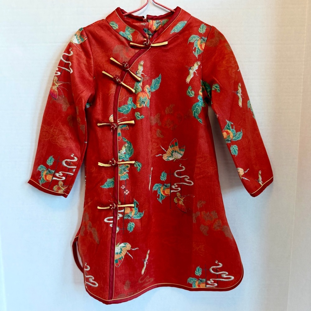 Red Asian-Inspired Dress Qipao for girls size 100 or 4T New Without Tag